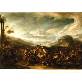 detto "Il Bergognone delle Battaglie" (Saint-Hyppolite 1621 - Roma 1676) - Battaglia antica in una vallata - olio su tela cm 166x242
